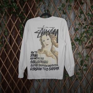 Small -Vintage Stussy long sleeve paint garden skate t-shirt